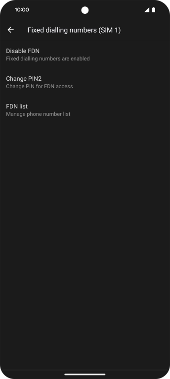 Press Disable FDN. Press Disable FDN.