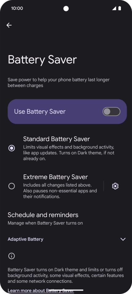 Press the required settings to turn them on or off. Press the required settings to turn them on or off.