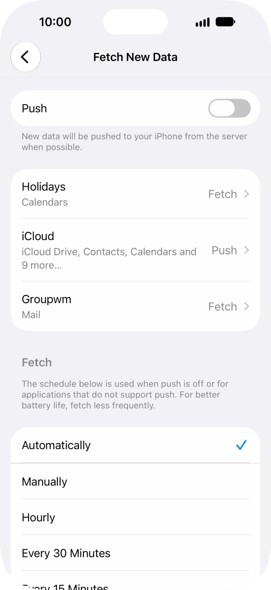 If you turn off the function, press the required setting. If you turn off the function, press the required setting.