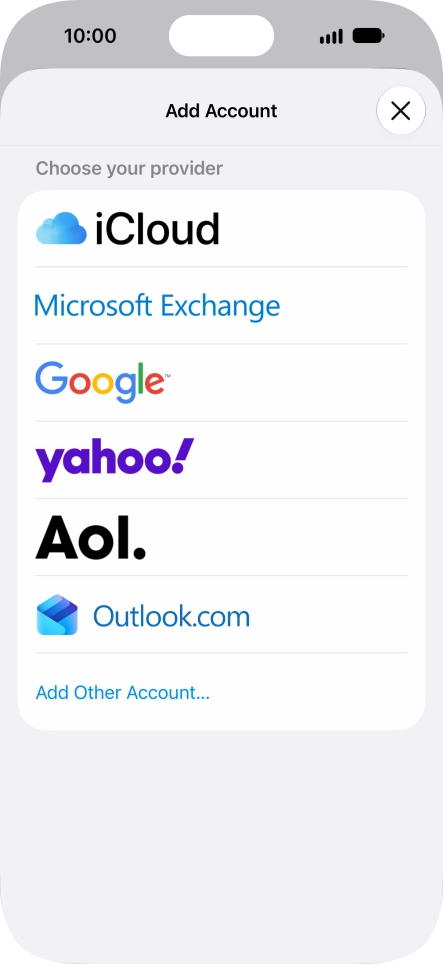 Press Add Other Account.... Press Add Other Account....