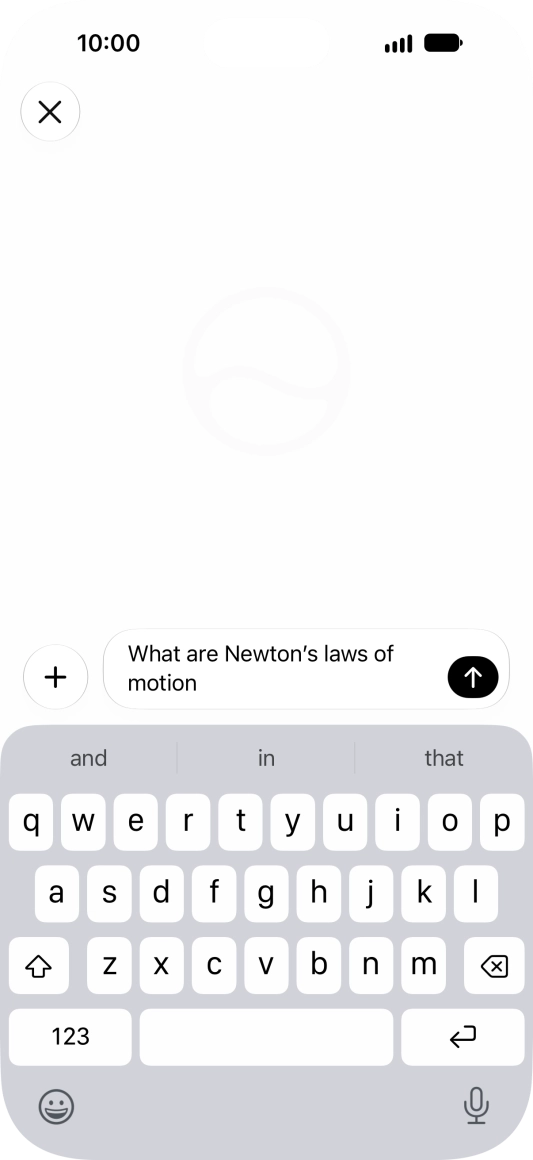 Follow the instructions on the screen to type or speak the required question. You can also attach pictures or documents and ask questions to them. Follow the instructions on the screen to type or speak the required question. You can also attach pictures or documents and ask questions to them.