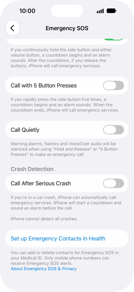 Press the indicator next to Press the indicator next to
