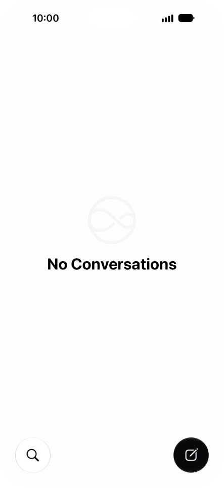 Press the new conversation icon. Press the new conversation icon.