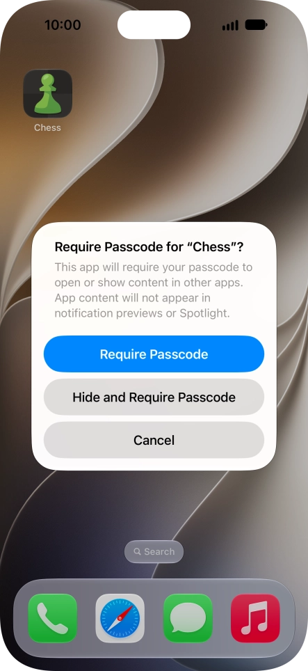 Press Require Passcode. Press Require Passcode.