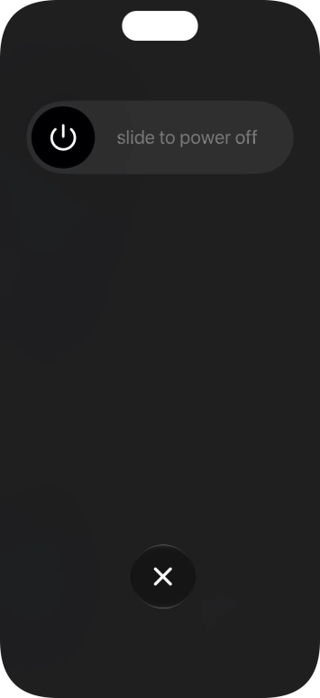 Press and drag the power off icon right. Press and drag the power off icon right.