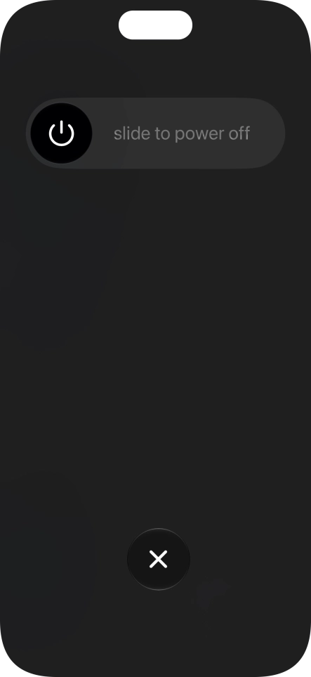 Press and drag the power off icon right. Press and drag the power off icon right.
