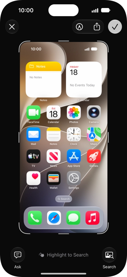 Follow the instructions on the screen to edit and save your screenshot. Follow the instructions on the screen to edit and save your screenshot.