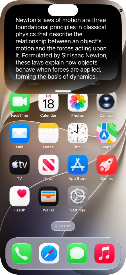 Ask questions or ask Siri to find information on the internet. Ask questions or ask Siri to find information on the internet.