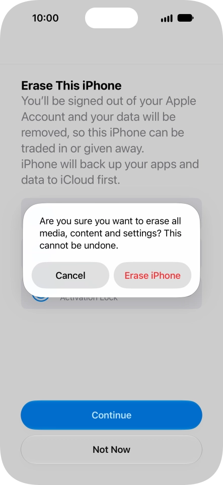 Press Erase iPhone. Press Erase iPhone.