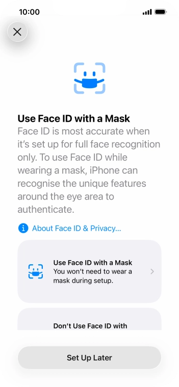 Press Set Up Later. Press Set Up Later.