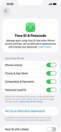 Press the indicators next to the required settings to turn them on or off. Press the indicators next to the required settings to turn them on or off.