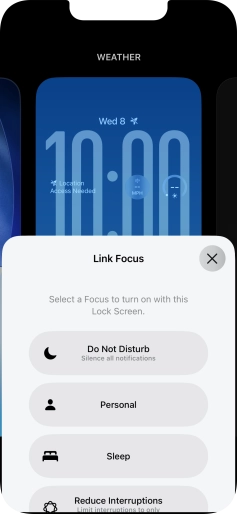 Press the required focus mode. Press the required focus mode.