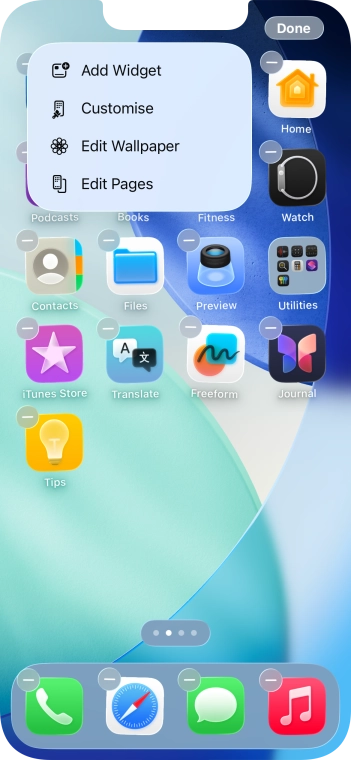 Press Customise. Press Customise.