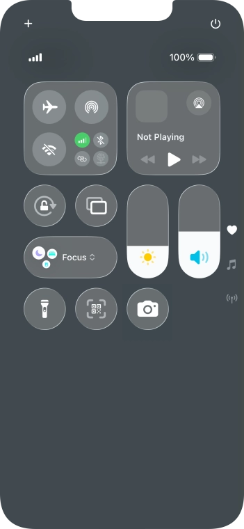 Press the flight mode icon to turn the function on or off. Press the flight mode icon to turn the function on or off.