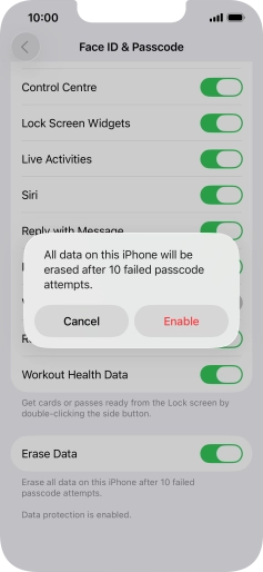 If you turn on the function, press Enable. If you turn on the function, press Enable.