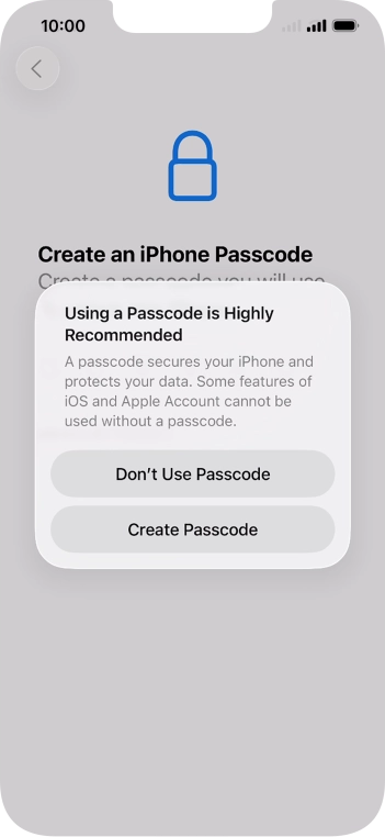 If you turn off the function, press Don't Use Passcode. If you turn off the function, press Don't Use Passcode.