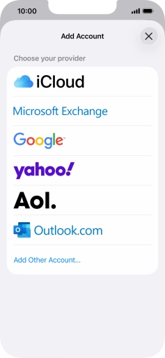 Press Add Other Account.... Press Add Other Account....
