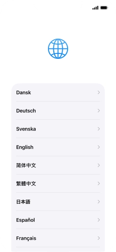 Press the required language. Press the required language.