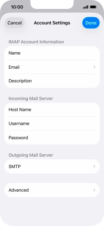 Press SMTP. Press SMTP.