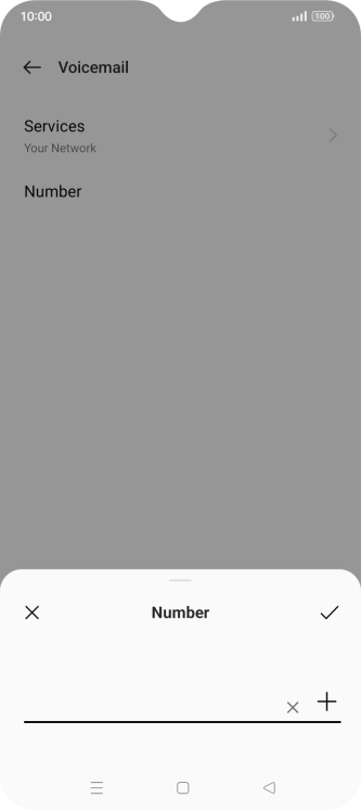 Key in +447953222222 and press the confirm icon. Key in +447953222222 and press the confirm icon.