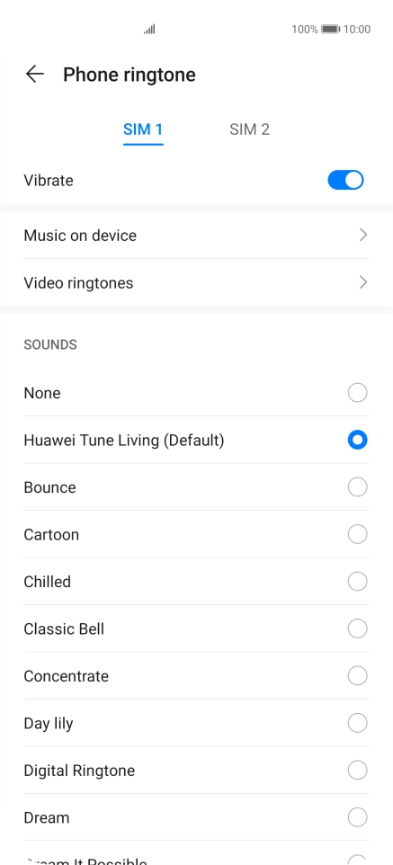 Press Music on device. Press Music on device.