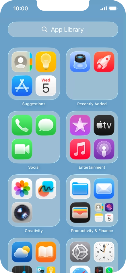 Press the required app. Press the required app.