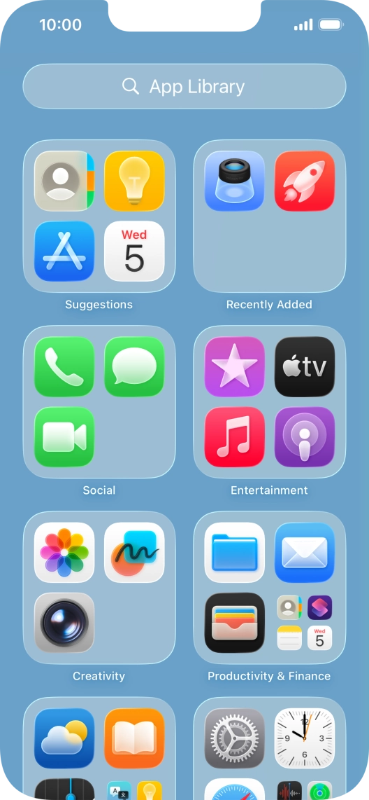 Press the required app. Press the required app.