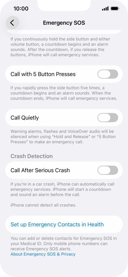 Press the indicator next to Press the indicator next to