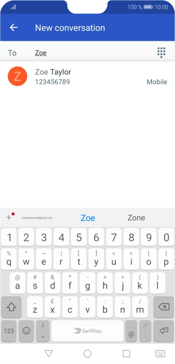 Press the required contact. Press the required contact.