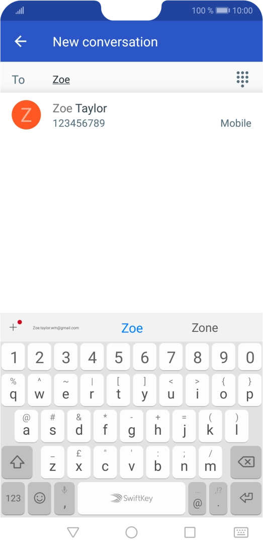 Press the required contact. Press the required contact.