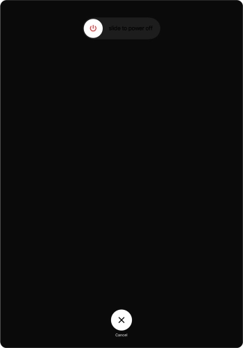 Press and drag the power off icon right. Press and drag the power off icon right.