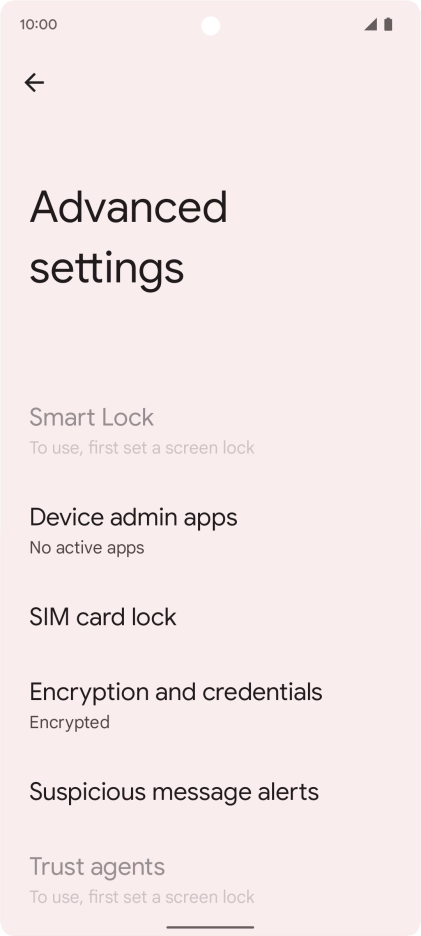 Press SIM card lock. Press SIM card lock.