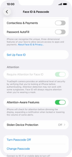 Press Turn Passcode Off and key in the phone lock code. Press Turn Passcode Off and key in the phone lock code.