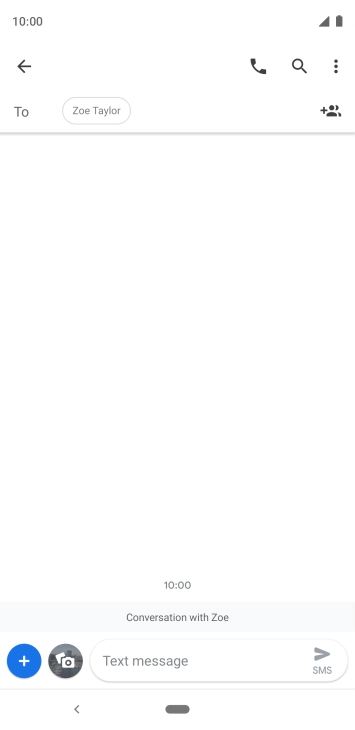 Press the text input field and write the text for your SMS. Press the text input field and write the text for your SMS.