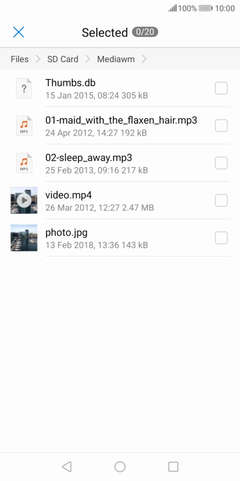 Press the required file. Press the required file.
