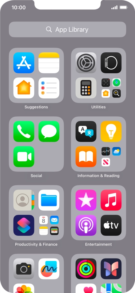 Press the required app. Press the required app.