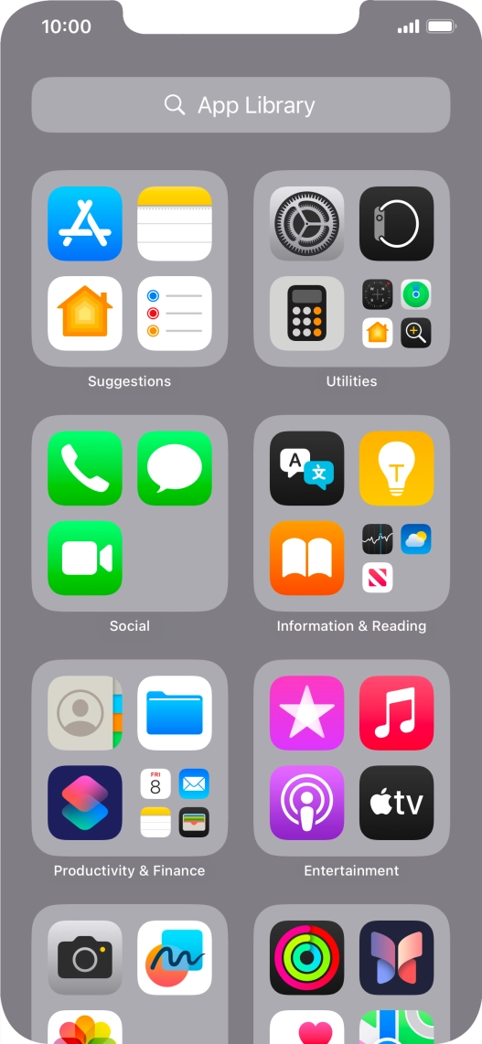 Press the required app. Press the required app.