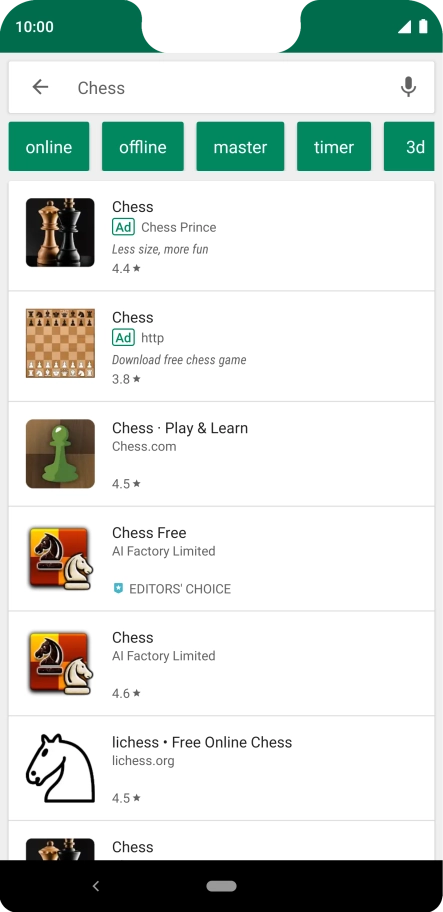 Press the required app. Press the required app.