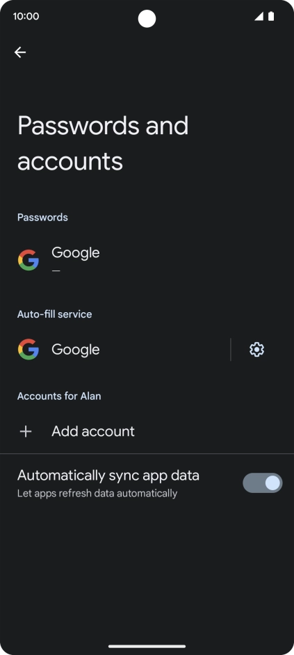 Press Add account. Press Add account.