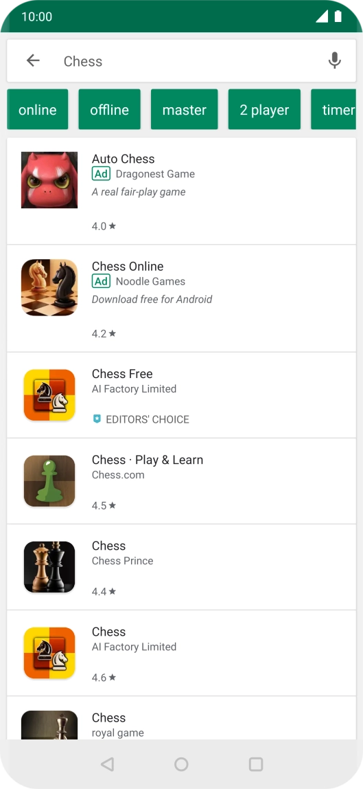 Press the required app. Press the required app.
