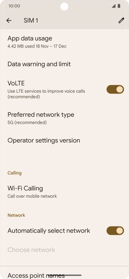 Press App data usage. Press App data usage.