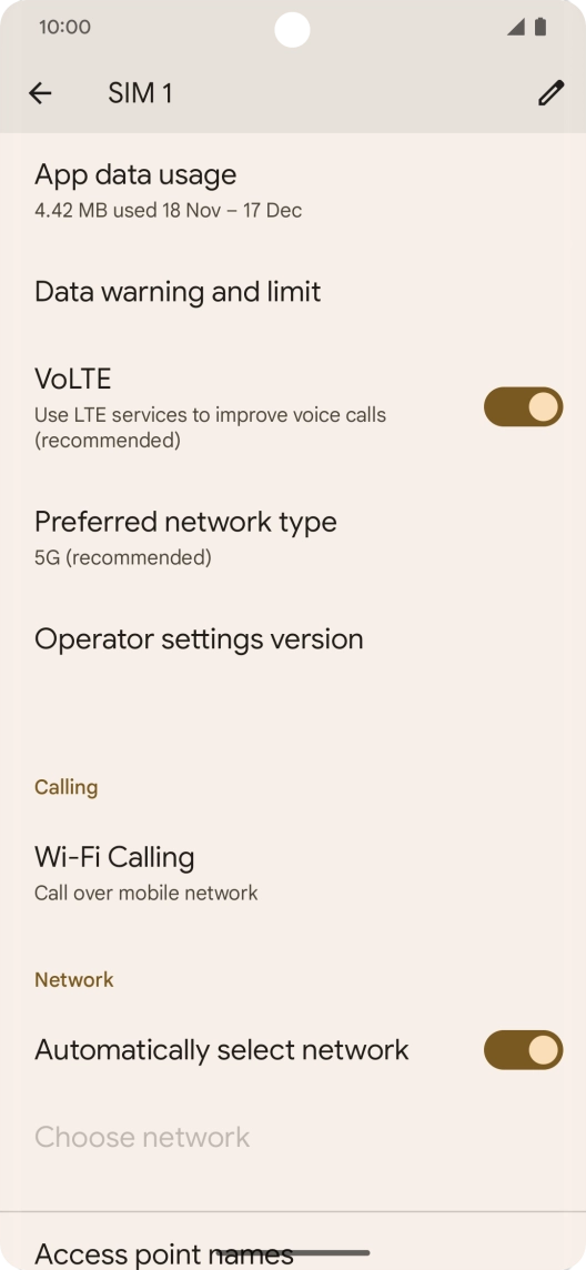 Press App data usage. Press App data usage.