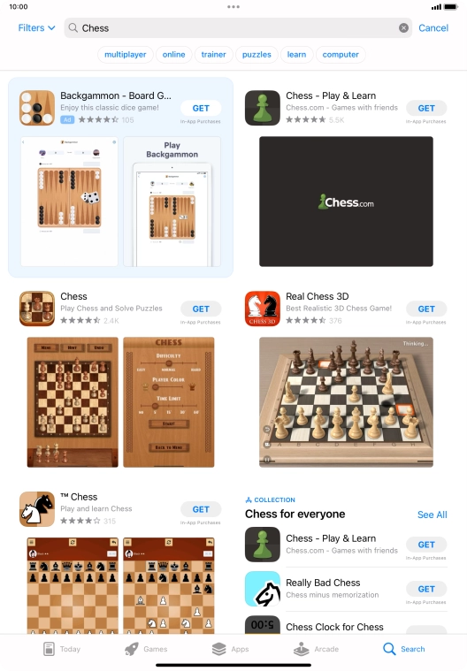 Press the required app. Press the required app.