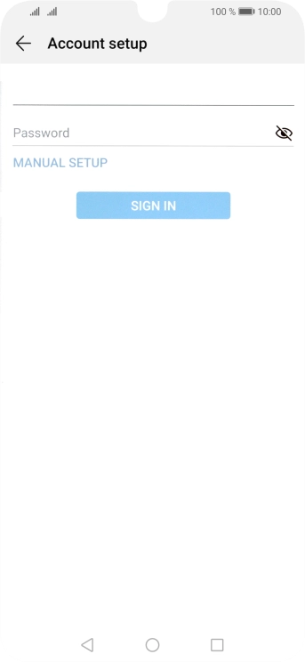 Press Password and key in the password for your email account. Press Password and key in the password for your email account.