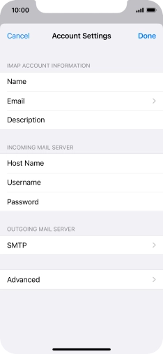 Press SMTP. Press SMTP.