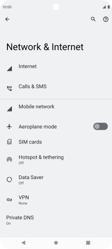 Press Mobile network. Press Mobile network.
