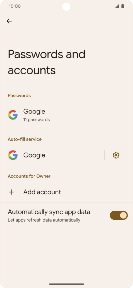 Press Add account. Press Add account.