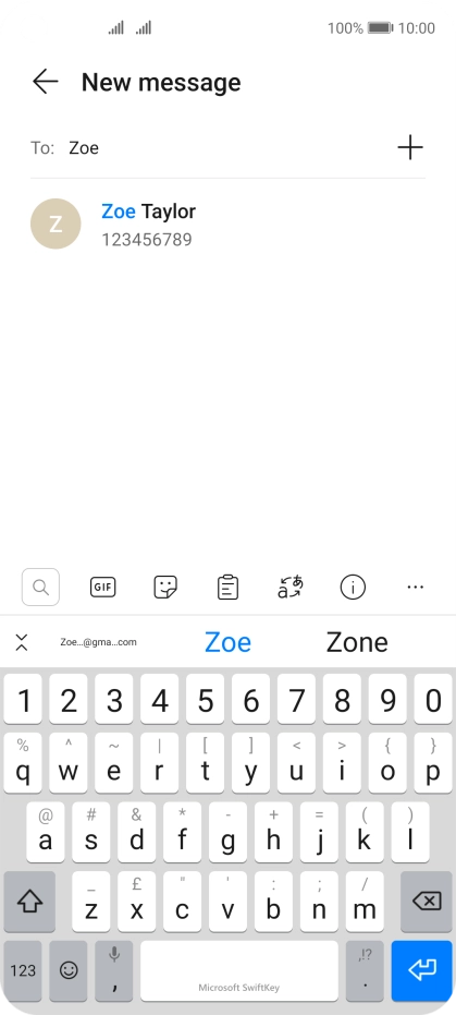 Press the required contact. Press the required contact.