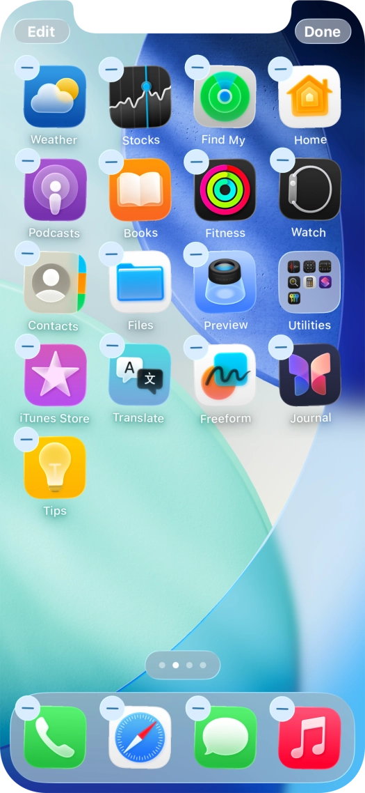 Press the home screen icon. Press the home screen icon.