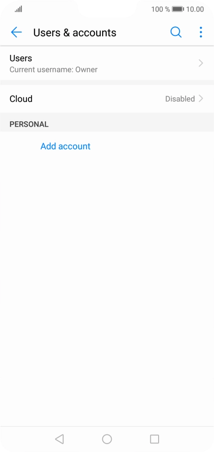 Press Add account. Press Add account.